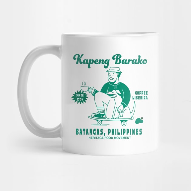 BATANGAS COFFEE PHILIPPINES SHIRT GREEN BACK PRINT by Aydapadi Studio